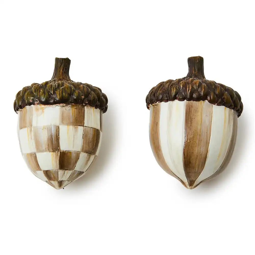 Mocha Check Acorns, Set of 2 Main image