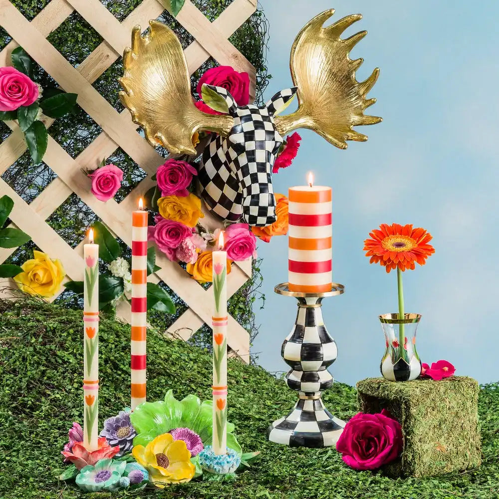 Rosy Check Medium Pillar Candlestick