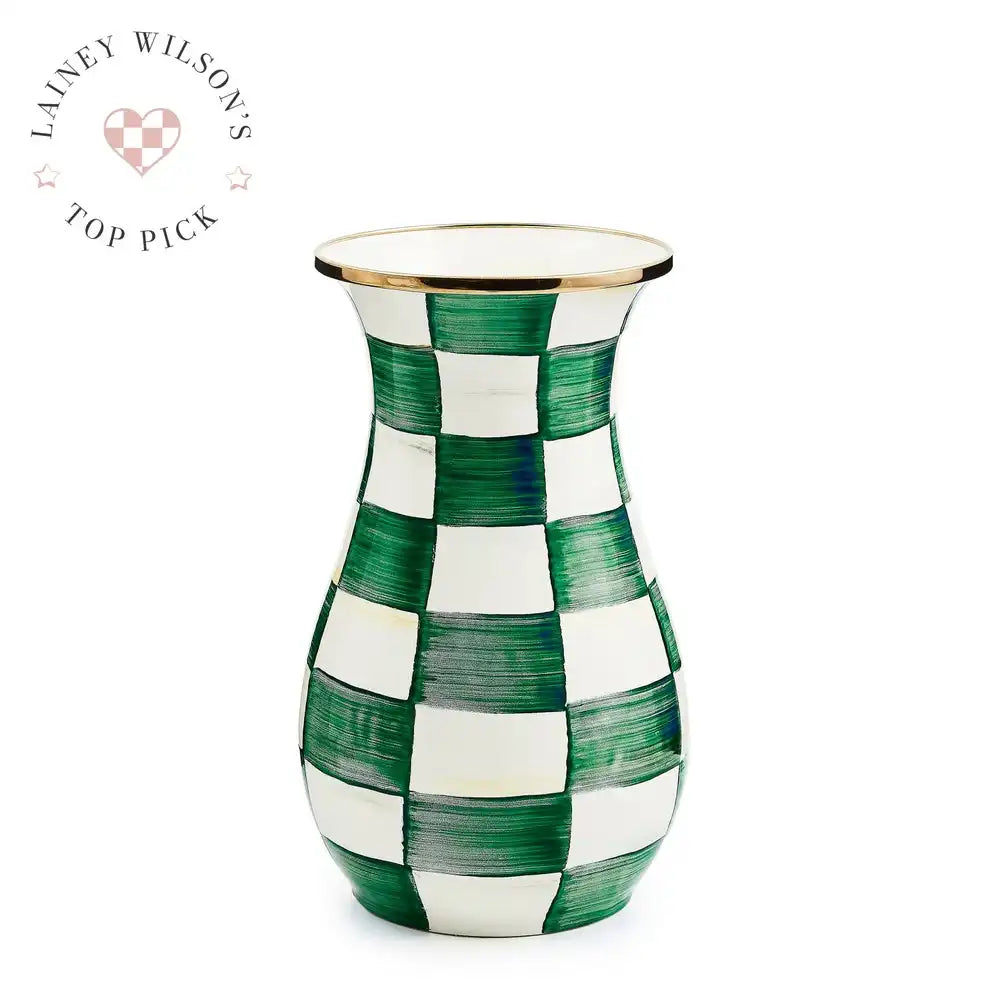 Mocha Check Tall Vase