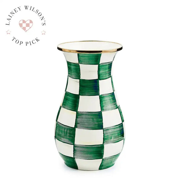 Mocha Check Tall Vase