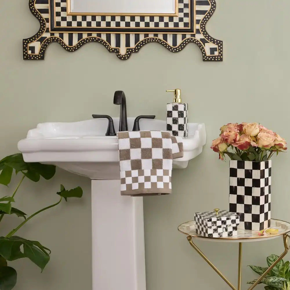 Black Check Hand Towel
