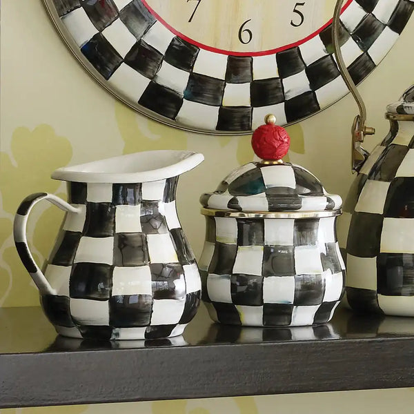 Mocha Check Lidded Sugar Bowl