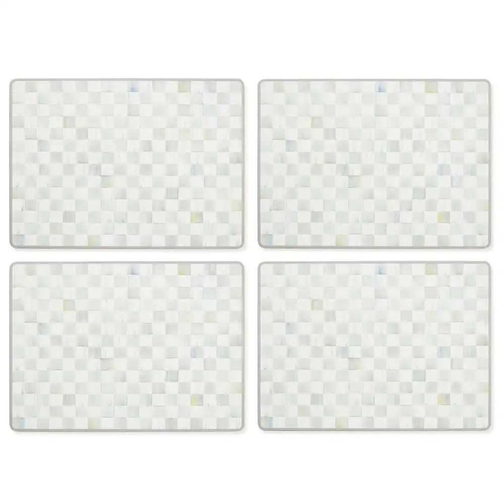 Mocha Check Cork Back Placemats, Set of 4