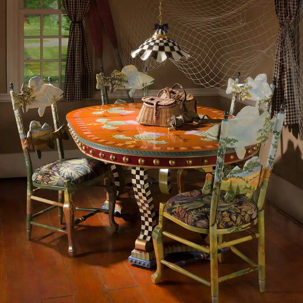 Courtly Check Ceramic Fluted Hanging Lamp