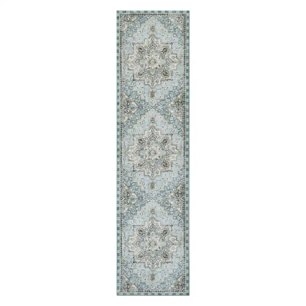 Heriz Checked Mocha 8' x 10' Washable Rug