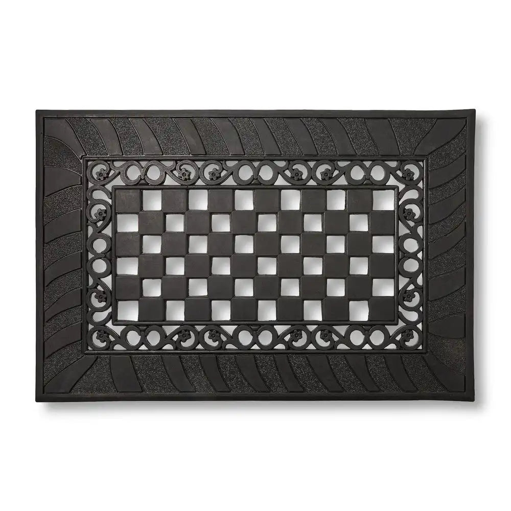 Classic Check Rubber Double Door Entrance Mat