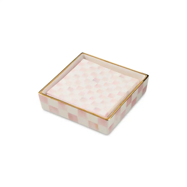 Mocha Check Cocktail Napkin Holder