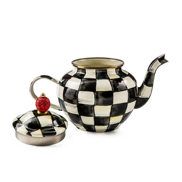 Mocha Check 4 Cup Teapot