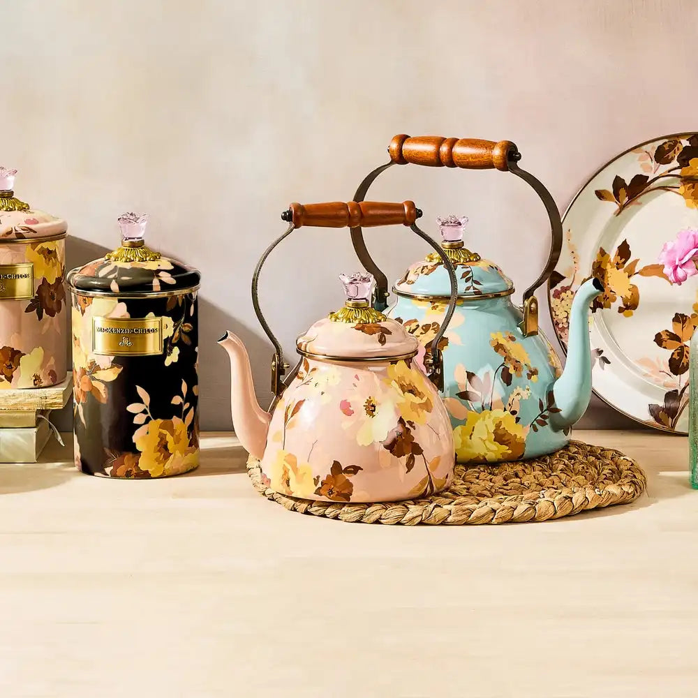 Rosy English Garden 2 Quart Tea Kettle