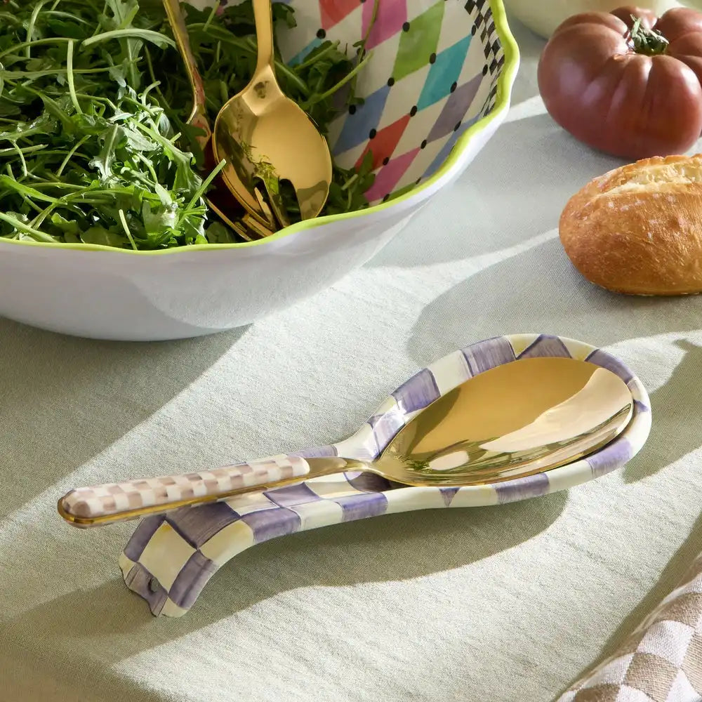 Mocha Check Bistro Serving Spoon Secondary image