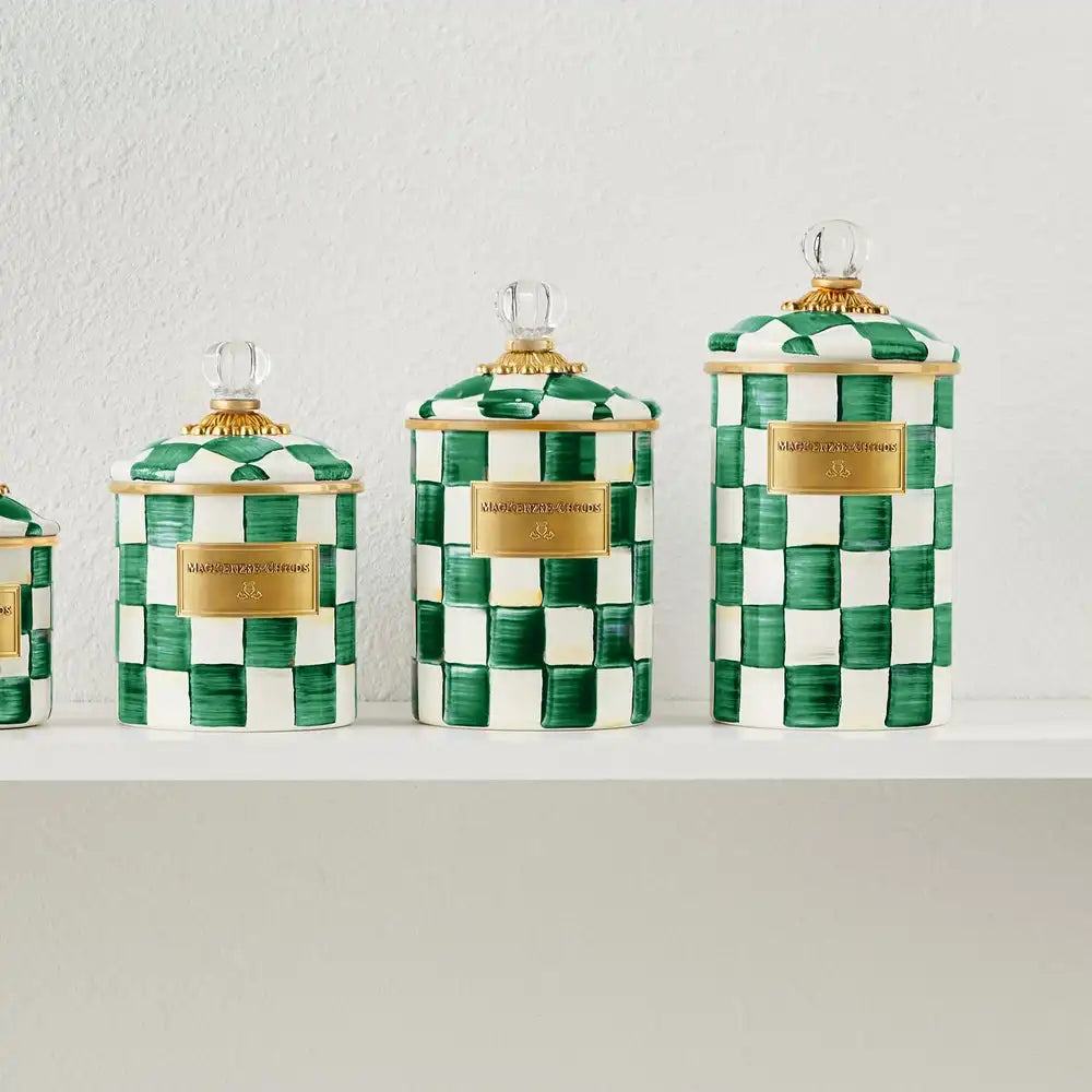 Emerald Check Small Canister