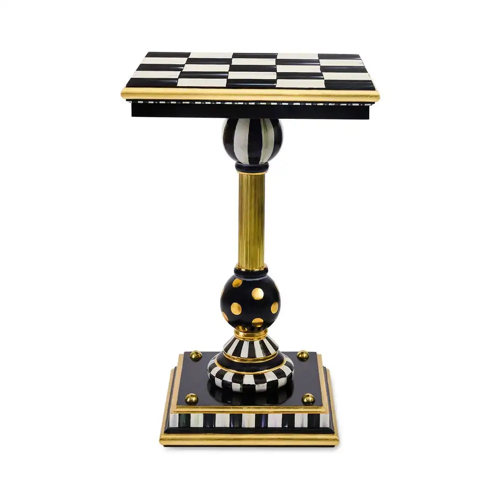 Courtly Brass & Ceramic Accent Table