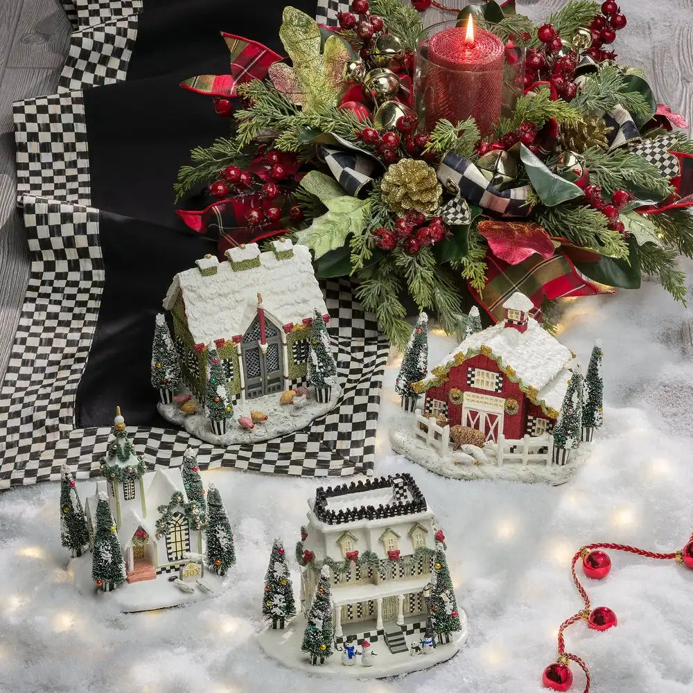 Courtly Check Black Table Runner