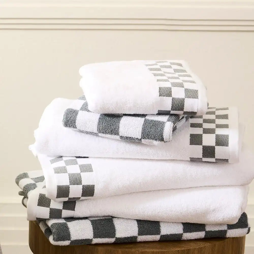 Black Check Hand Towel