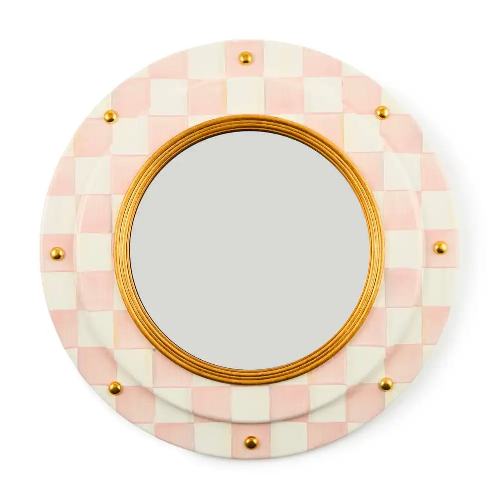 Courtly Check Round Enamel Wall Mirror
