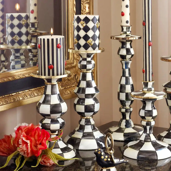 Rosy Check Medium Pillar Candlestick