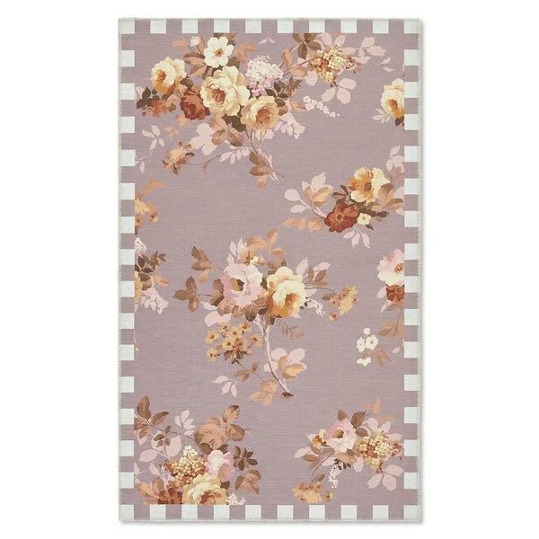 Taupe Wild Rose 8' x 10' Washable Rug