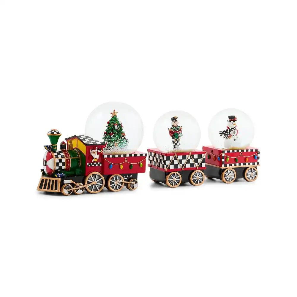Holiday Train Snow Globe Set, Set of 3