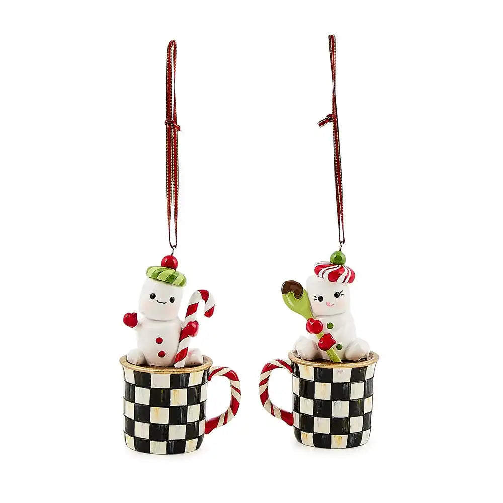 Check It Out Marshmallow Ornaments, Set of 2