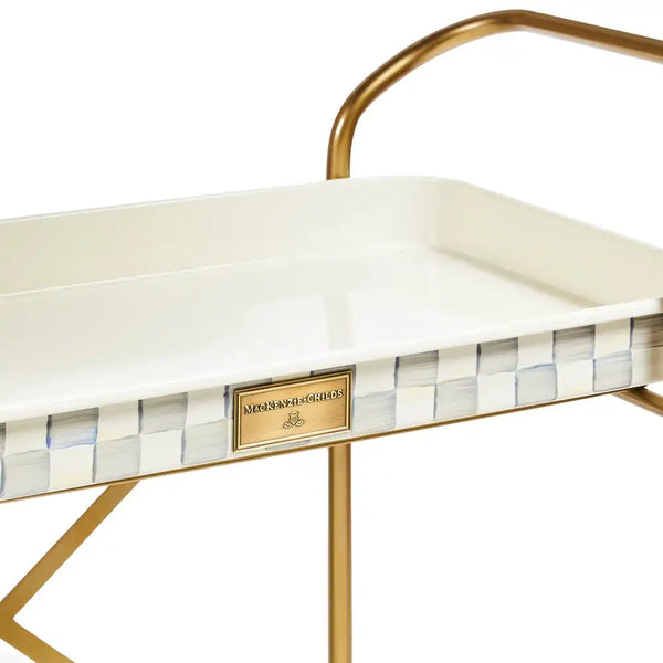 Mocha Check 3-Tier Kitchen Cart