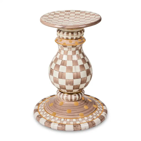 Mocha Check Ceramic Pedestal Table Base