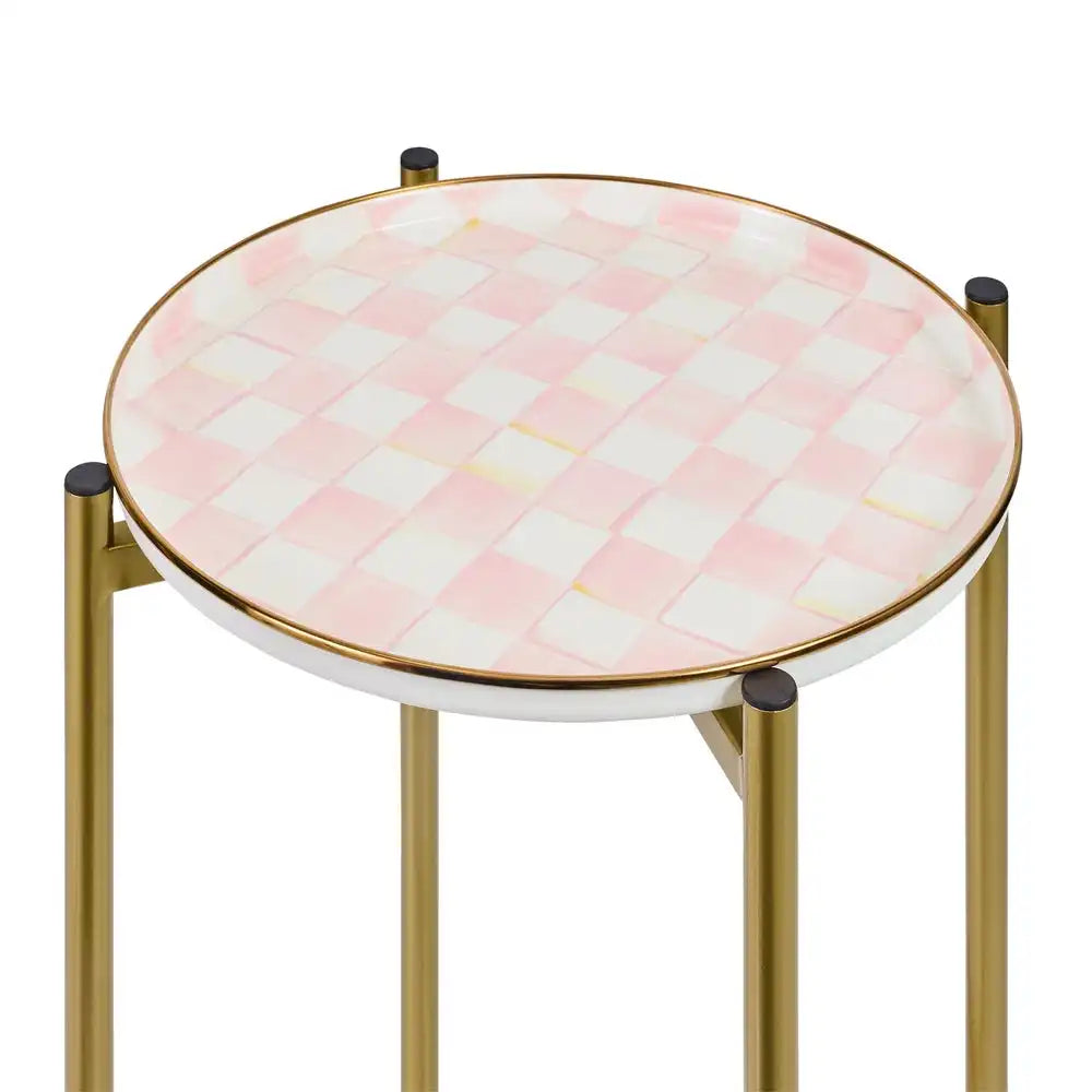 Courtly Check Enamel 2-Tier Cocktail Table