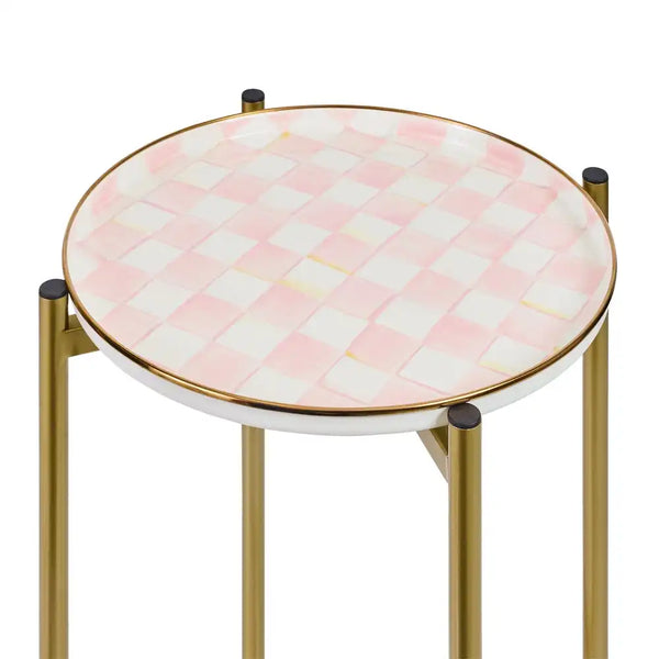 Courtly Check Enamel 2-Tier Cocktail Table