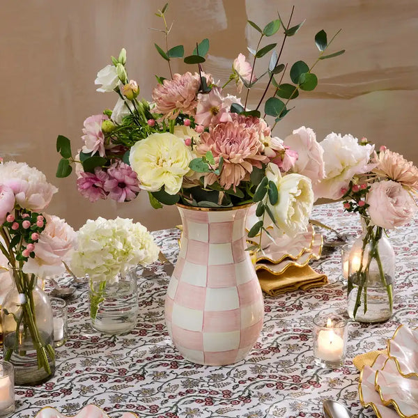 Mocha Check Tall Vase