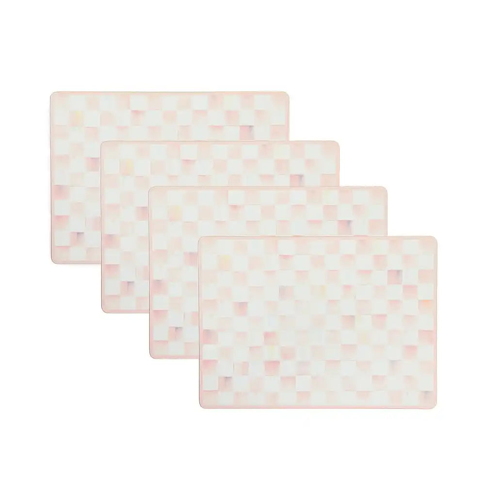 Mocha Check Cork Back Placemats, Set of 4