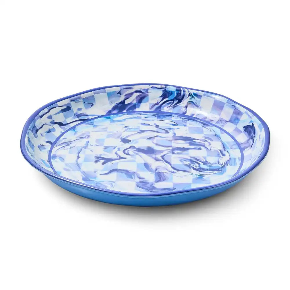 Pink Marble Check Melamine Serving Bowl