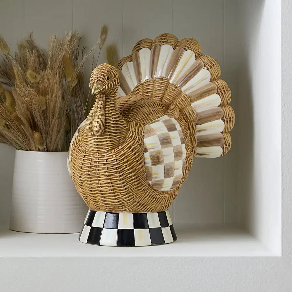 Autumnology Check Basket Weave Turkey Figurine Secondary image