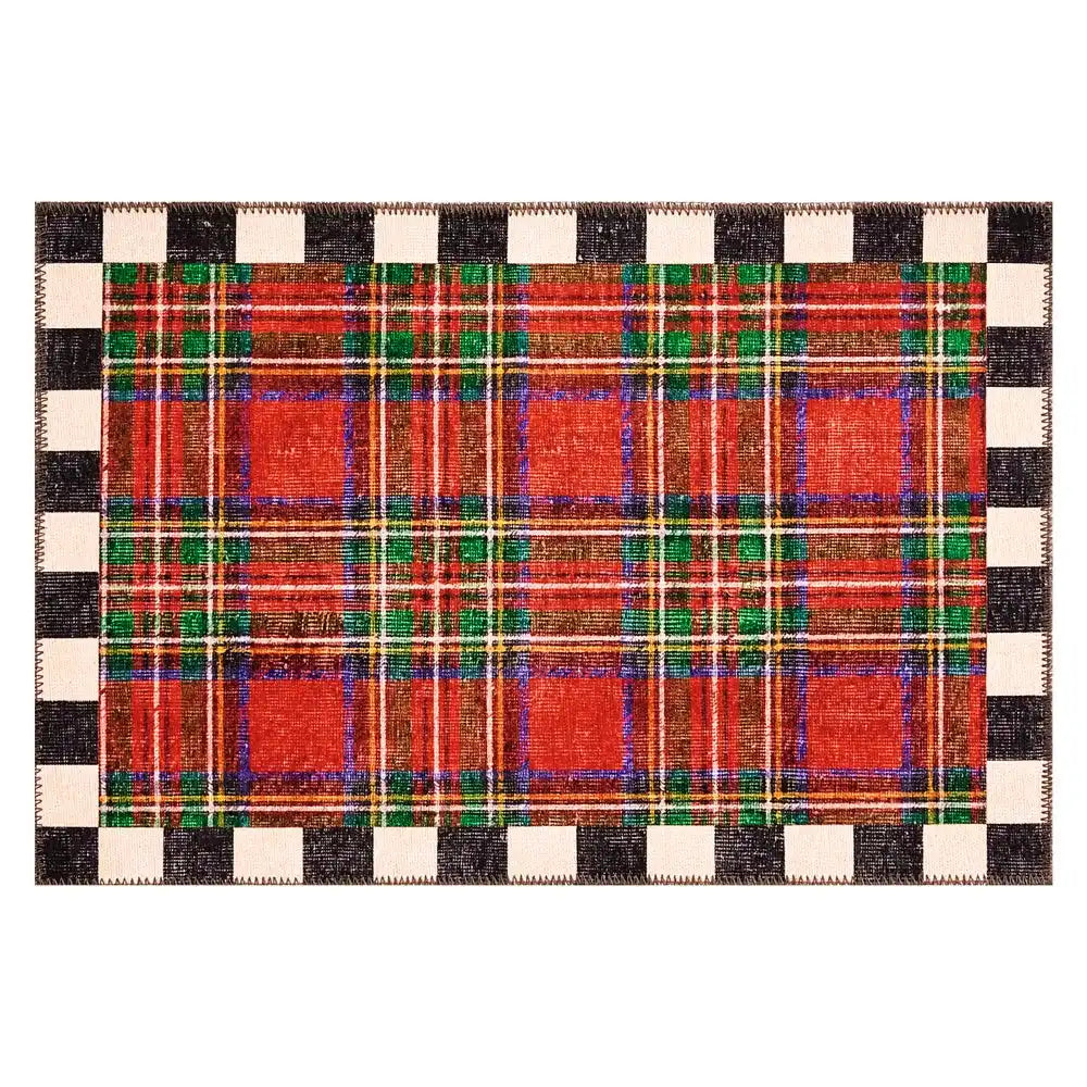 Royal Stewart Tartan Red 2' x 3' Washable Rug Main image