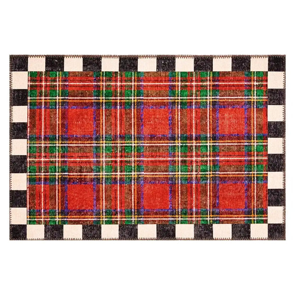 Royal Stewart Tartan Red 2' x 3' Washable Rug