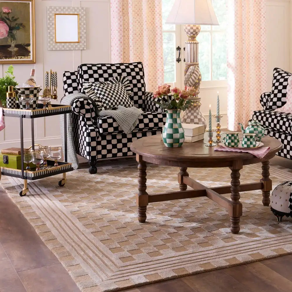 Light Grey Tonal Check 3' x 5' Rug