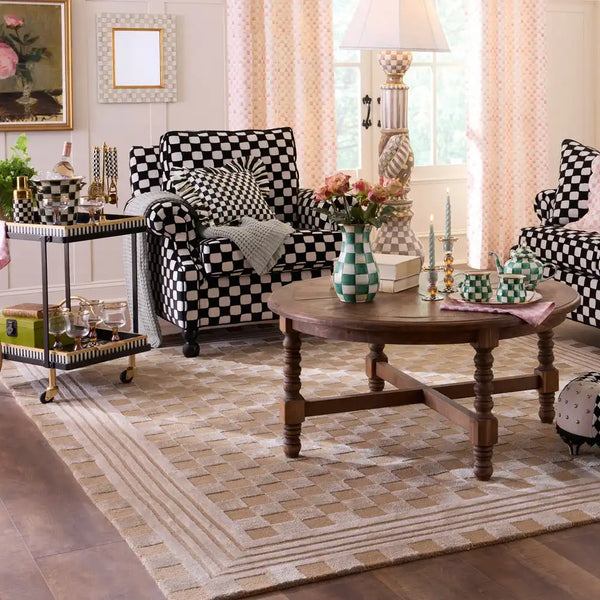 Light Grey Tonal Check 3' x 5' Rug