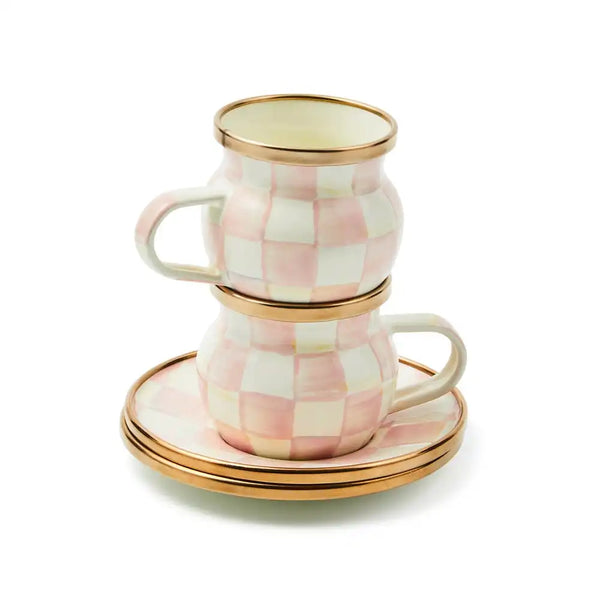 Sky Check Espresso Cup & Saucer Set