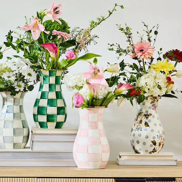 Mocha Check Tall Vase