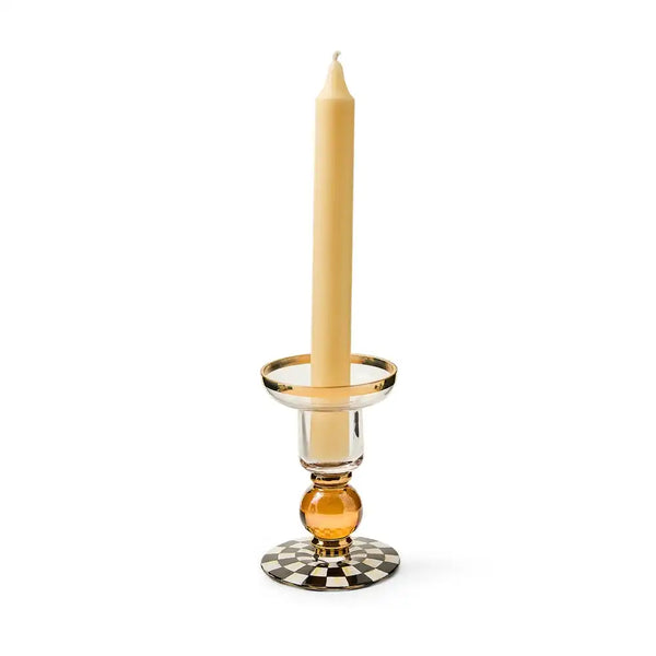 Courtly Check Large Glass Candlestick