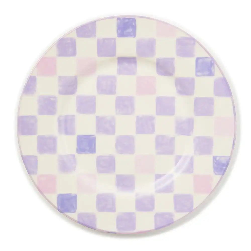 Lilac Check Dinner Plate Main image