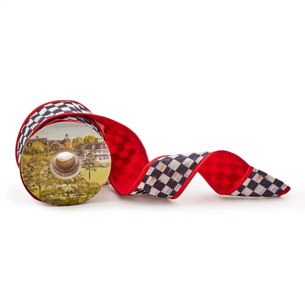 Courtly Check Red Back 2.5" Ribbon Main image