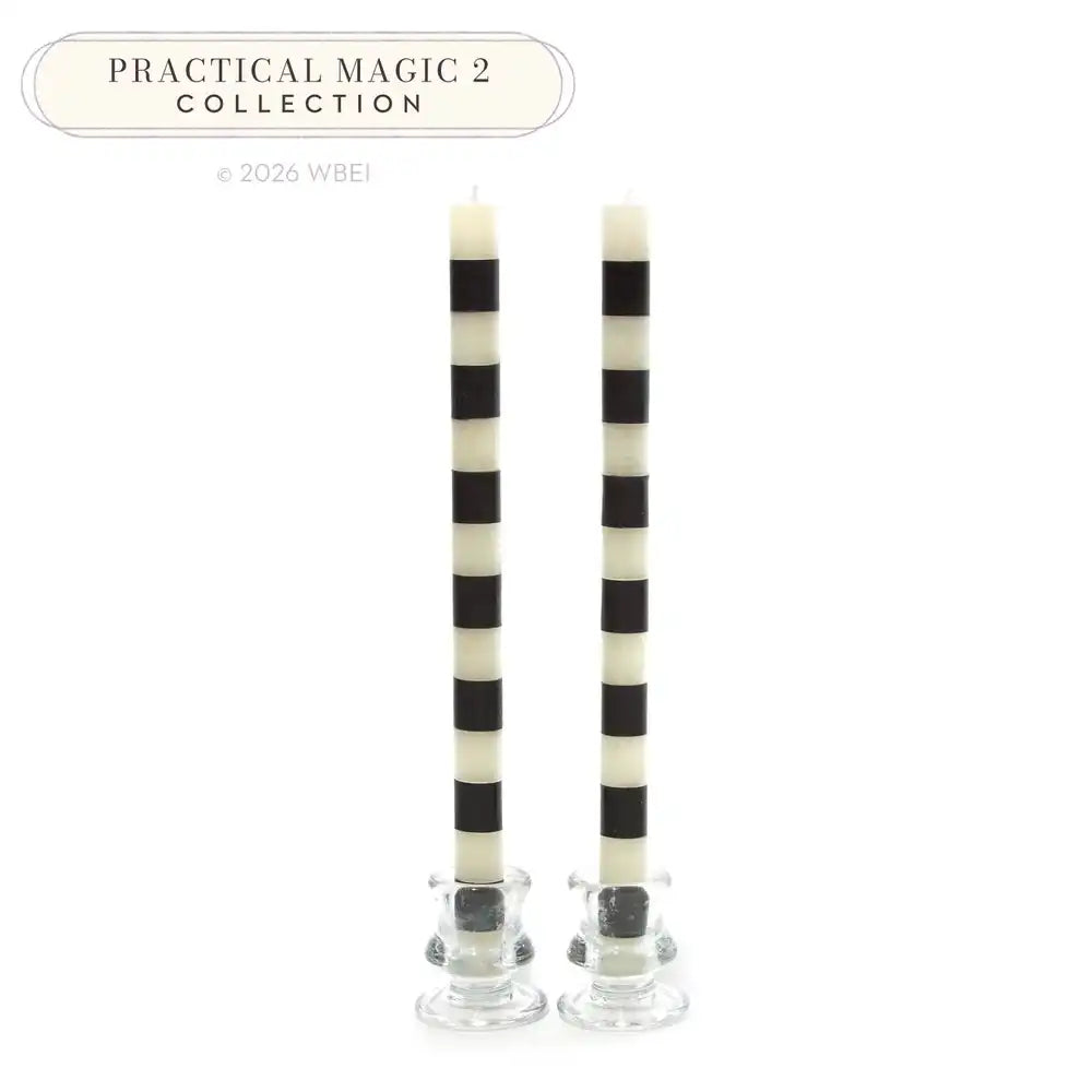 Bands Black Dinner Candles, Set of 2 Main image