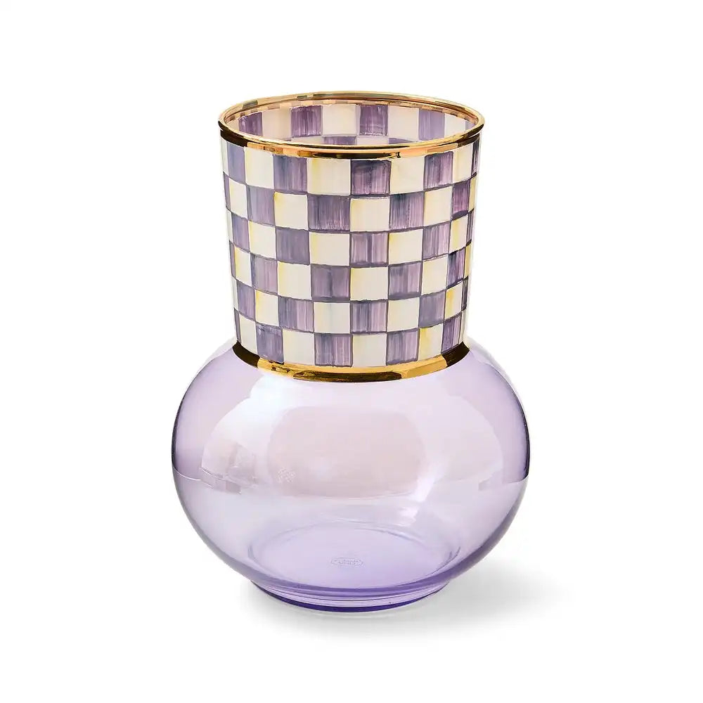 Sky Check Glass Vase