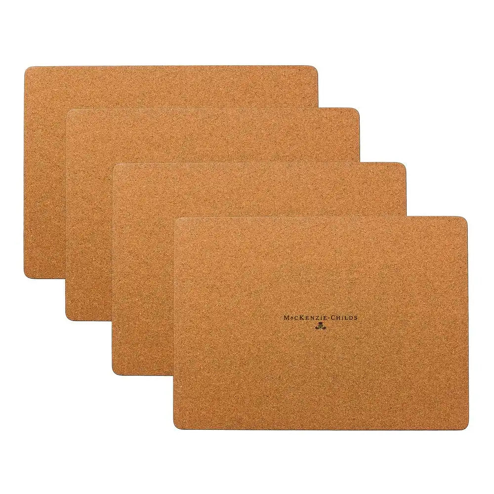 Mocha Check Cork Back Placemats, Set of 4