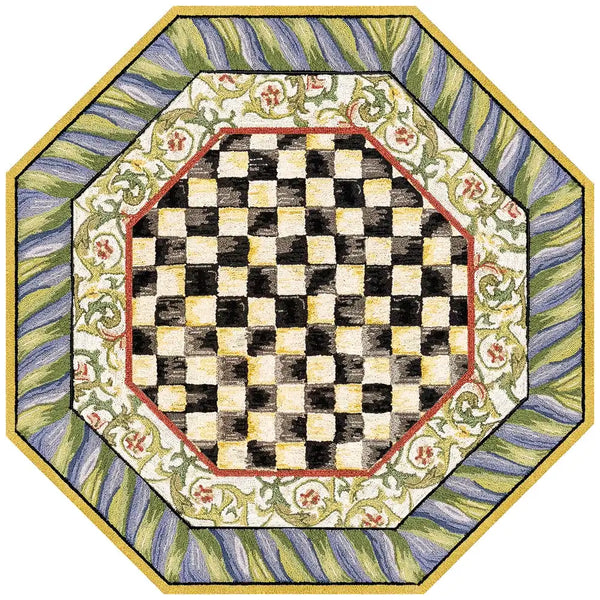 Courtly Check Purple & Green 3' x 5' Washable Rug