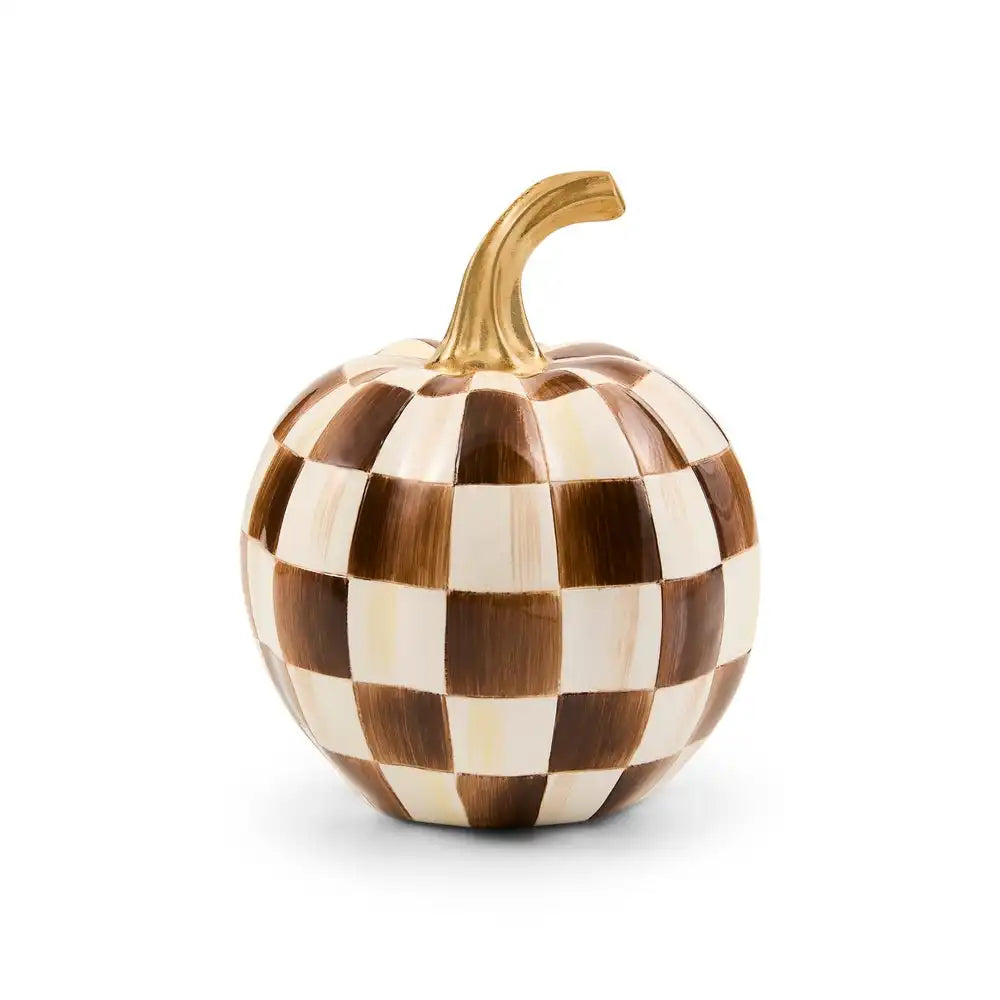 Mocha Check Mini Pumpkin