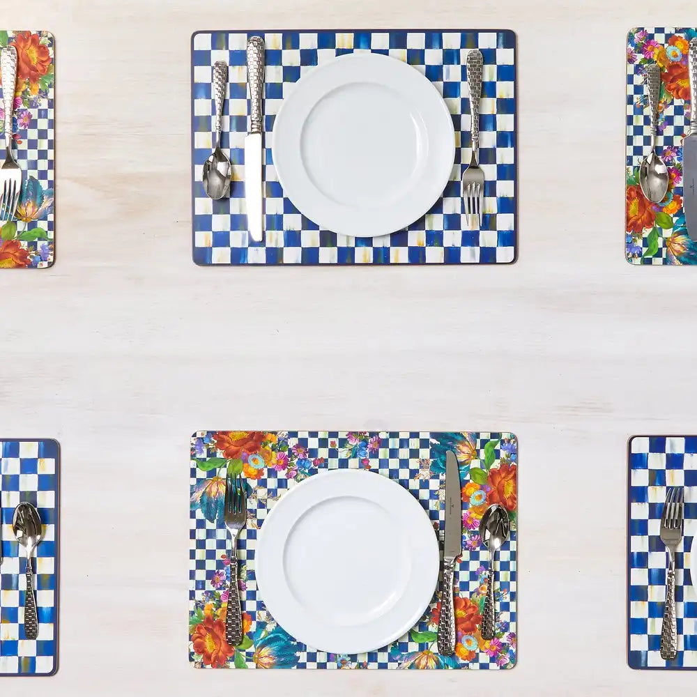 Mocha Check Cork Back Placemats, Set of 4
