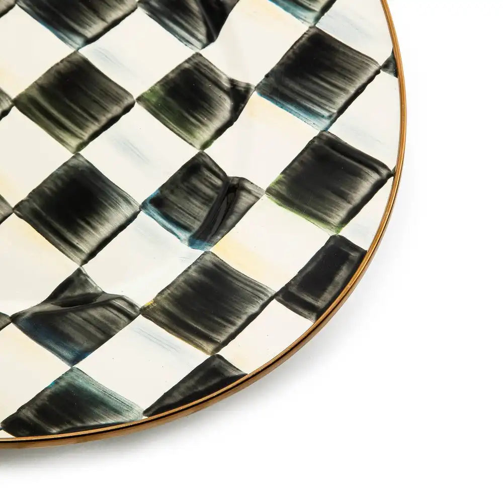 Sky Check Medium Oval Platter