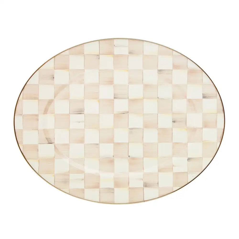 Sky Check Medium Oval Platter
