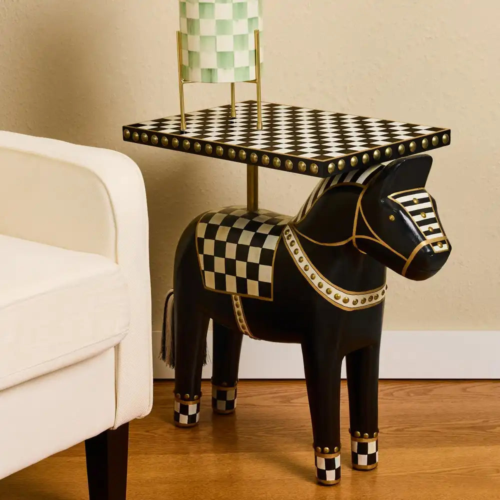 Courtly Check Carved Horse Table Secondary image