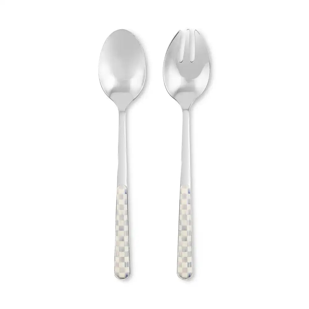 Mocha Check Bistro Salad Serving Set